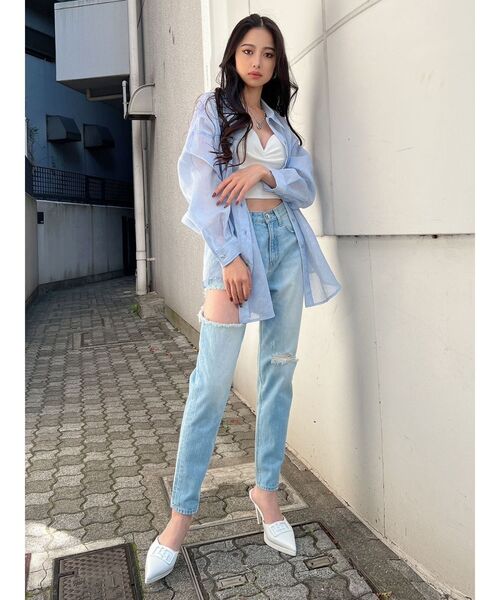 GYDA（ジェイダ）の「SHEER LOOSEシャツ（シャツ/ブラウス・レディース・オフホワイト/ブルー/その他1・FREE）」の20枚目の写真