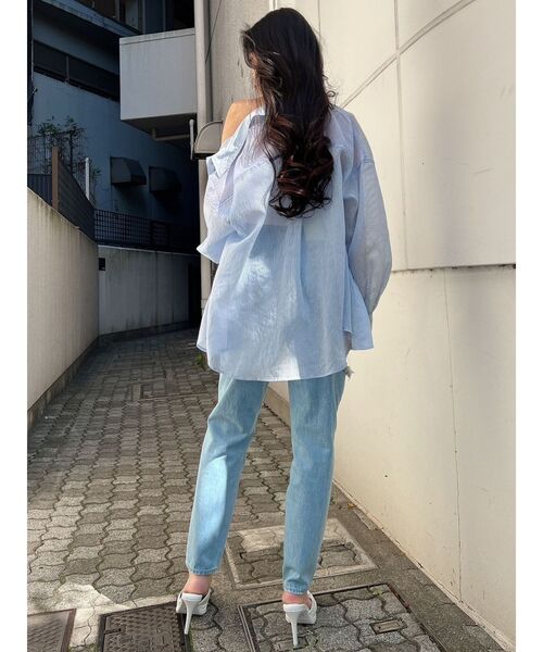 GYDA（ジェイダ）の「SHEER LOOSEシャツ（シャツ/ブラウス・レディース・オフホワイト/ブルー/その他1・FREE）」の21枚目の写真