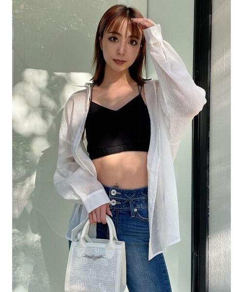 GYDA（ジェイダ）の「SHEER LOOSEシャツ（シャツ/ブラウス・レディース・オフホワイト/ブルー/その他1・FREE）」の22枚目の写真