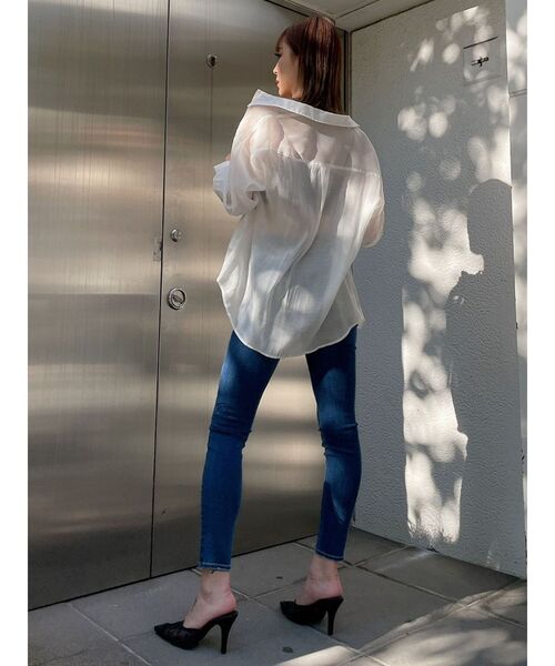 GYDA（ジェイダ）の「SHEER LOOSEシャツ（シャツ/ブラウス・レディース・オフホワイト/ブルー/その他1・FREE）」の8枚目の写真