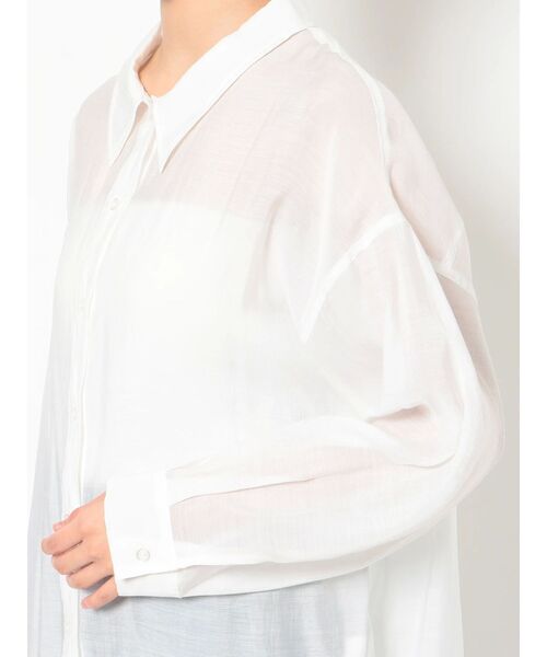 GYDA（ジェイダ）の「SHEER LOOSEシャツ（シャツ/ブラウス・レディース・オフホワイト/ブルー/その他1・FREE）」の13枚目の写真