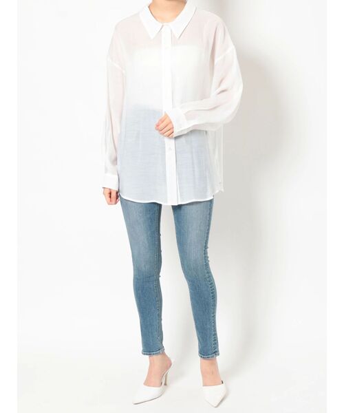 GYDA（ジェイダ）の「SHEER LOOSEシャツ（シャツ/ブラウス・レディース・オフホワイト/ブルー/その他1・FREE）」の15枚目の写真