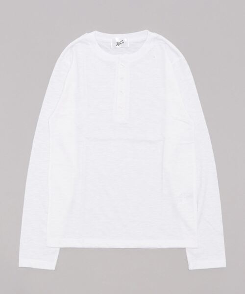 VIBGYOR（ヴィブジョー）の「スラブヘンリーネックT(BL)（Tシャツ/カットソー・メンズ・グレー/ブラック/ライトピンク/ネイビー/ホワイト/カーキ・MEDIUM/X-LARGE/LARGE）」の2枚目の写真