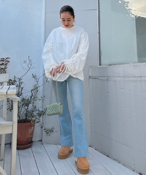 Vicente（ヴィセンテ）の「Squeeze cut tops（Tシャツ/カットソー・レディース・ブラック/ホワイト・FREE）」の8枚目の写真