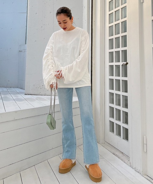 Vicente（ヴィセンテ）の「Squeeze cut tops（Tシャツ/カットソー・レディース・ブラック/ホワイト・FREE）」の9枚目の写真