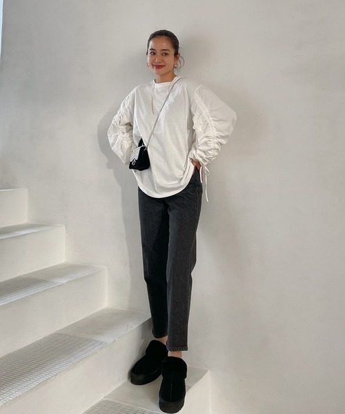 Vicente（ヴィセンテ）の「Squeeze cut tops（Tシャツ/カットソー・レディース・ブラック/ホワイト・FREE）」の10枚目の写真