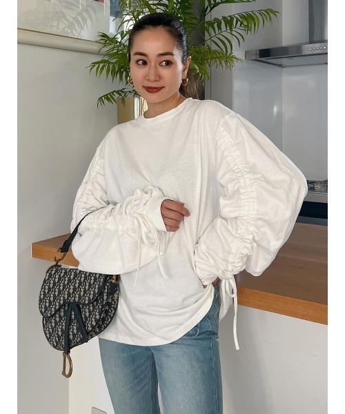 Vicente（ヴィセンテ）の「Squeeze cut tops（Tシャツ/カットソー・レディース・ブラック/ホワイト・FREE）」の13枚目の写真