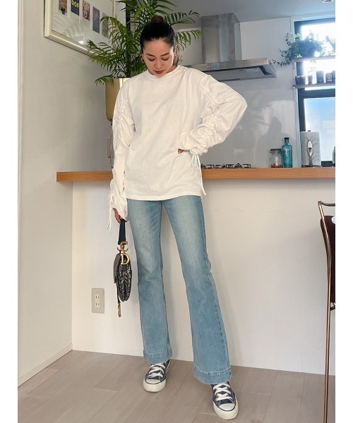 Vicente（ヴィセンテ）の「Squeeze cut tops（Tシャツ/カットソー・レディース・ブラック/ホワイト・FREE）」の18枚目の写真