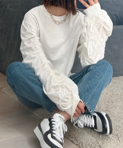 Vicente（ヴィセンテ）の「Squeeze cut tops（Tシャツ/カットソー・レディース・ブラック/ホワイト・FREE）」の15枚目の写真