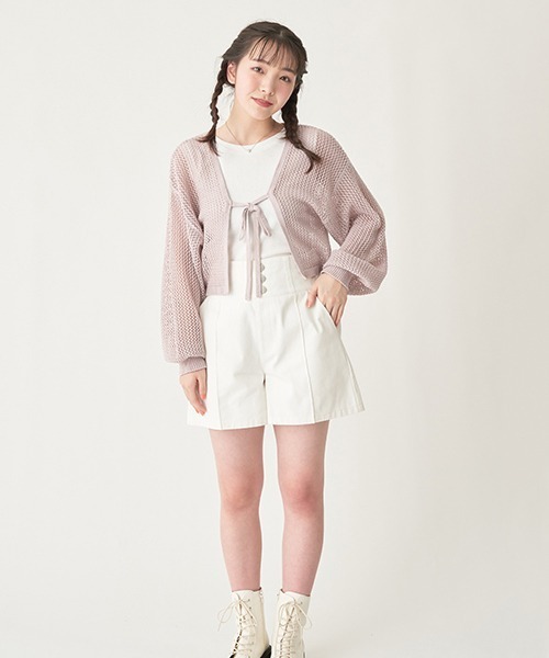 LOVETOXIC（ラブトキシック）の「ハイウェスト前釦ショートパンツ（その他パンツ・キッズ・ブラック/オフホワイト/ブルー・L/M/S/SS）」の13枚目の写真