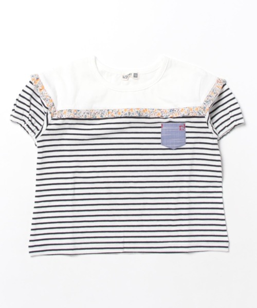 RAGMART(ラグマート)の「ボーダーTシャツ(Tシャツ/カットソー・キッズ・ネイビー/レッド・100cm/110cm/120cm/130cm)」の2枚目の写真
