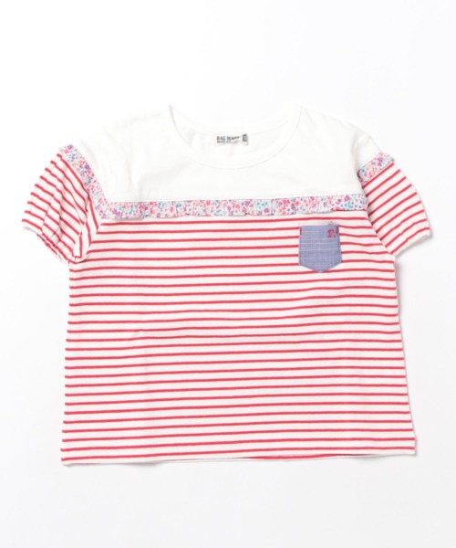 RAGMART(ラグマート)の「ボーダーTシャツ(Tシャツ/カットソー・キッズ・ネイビー/レッド・100cm/110cm/120cm/130cm)」の1枚目の写真