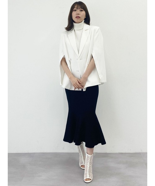 DURAS(デュラス)の「ダブルボタンケープジャケット(テーラードジャケット・レディース・ピンク/ブラック/ホワイト・FREE)」の11枚目の写真