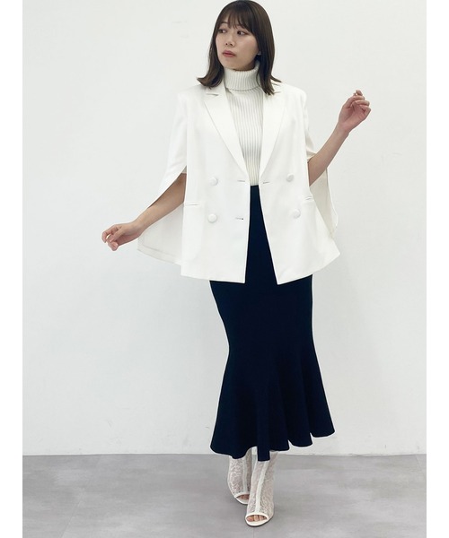 DURAS(デュラス)の「ダブルボタンケープジャケット(テーラードジャケット・レディース・ピンク/ブラック/ホワイト・FREE)」の12枚目の写真