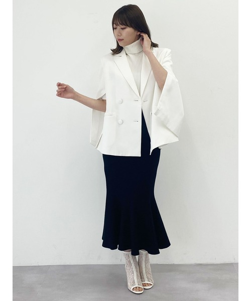 DURAS(デュラス)の「ダブルボタンケープジャケット(テーラードジャケット・レディース・ピンク/ブラック/ホワイト・FREE)」の13枚目の写真