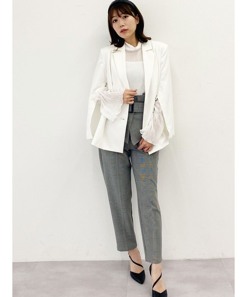 DURAS(デュラス)の「ダブルボタンケープジャケット(テーラードジャケット・レディース・ピンク/ブラック/ホワイト・FREE)」の19枚目の写真