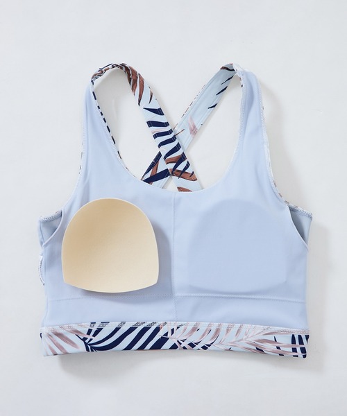 NERGY（ナージー）の「【UV】CREORAリーフ柄ブラトップ（スポーツブラ・レディース・ブラック/ブルー・L/M/S）」の7枚目の写真