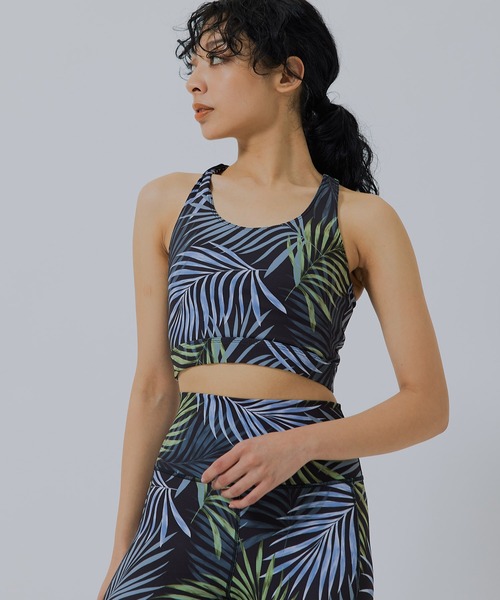 NERGY（ナージー）の「【UV】CREORAリーフ柄ブラトップ（スポーツブラ・レディース・ブラック/ブルー・L/M/S）」の12枚目の写真