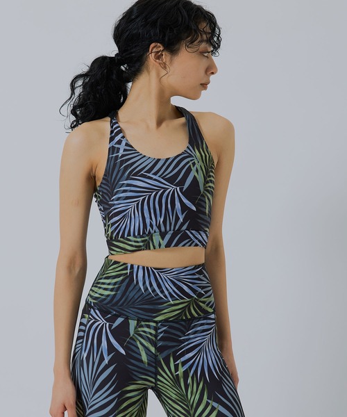 NERGY（ナージー）の「【UV】CREORAリーフ柄ブラトップ（スポーツブラ・レディース・ブラック/ブルー・L/M/S）」の9枚目の写真