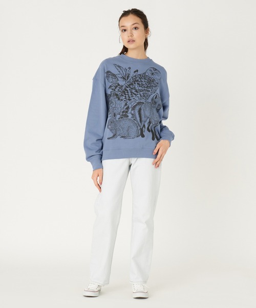 Levi's（リーバイス）の「リーバイス/Levi's グラフィック クルーネック スウェットシャツ ブルー ANIMAL WORLD（その他トップス・レディース・ブルー・S/M/XS）」の4枚目の写真