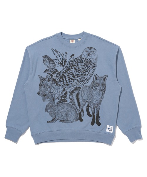 Levi's（リーバイス）の「リーバイス/Levi's グラフィック クルーネック スウェットシャツ ブルー ANIMAL WORLD（その他トップス・レディース・ブルー・S/M/XS）」の8枚目の写真