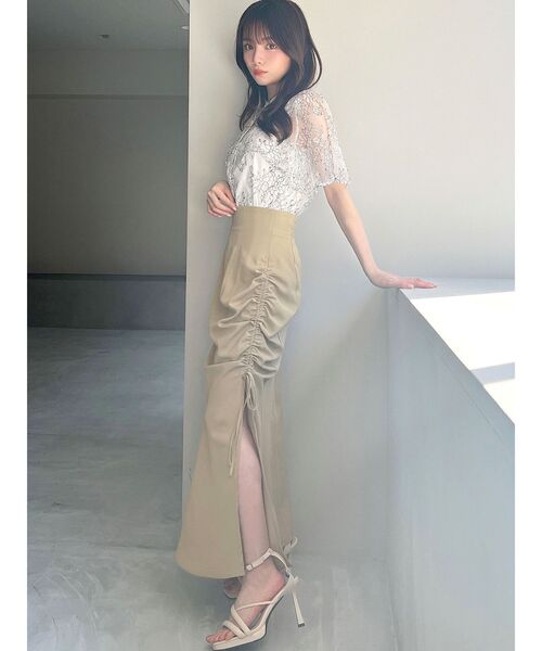 RESEXXY（リゼクシー）の「マーメイドギャザースカート（スカート・レディース・ブラック/イエロー/アイボリー・FREE）」の5枚目の写真