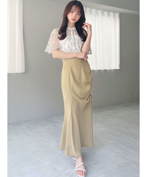 RESEXXY（リゼクシー）の「マーメイドギャザースカート（スカート・レディース・ブラック/イエロー/アイボリー・FREE）」の6枚目の写真