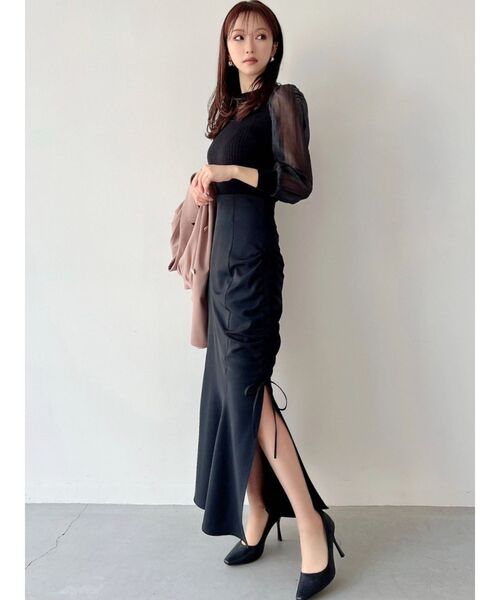 RESEXXY（リゼクシー）の「マーメイドギャザースカート（スカート・レディース・ブラック/イエロー/アイボリー・FREE）」の8枚目の写真