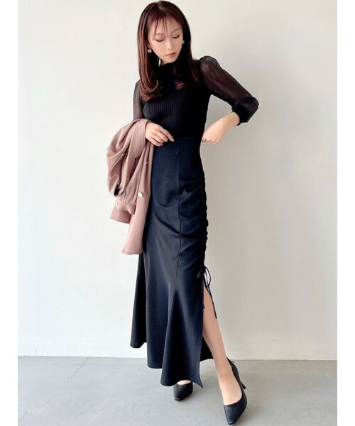 RESEXXY（リゼクシー）の「マーメイドギャザースカート（スカート・レディース・ブラック/イエロー/アイボリー・FREE）」の9枚目の写真