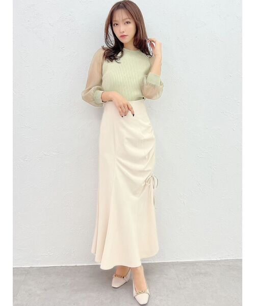 RESEXXY（リゼクシー）の「マーメイドギャザースカート（スカート・レディース・ブラック/イエロー/アイボリー・FREE）」の13枚目の写真