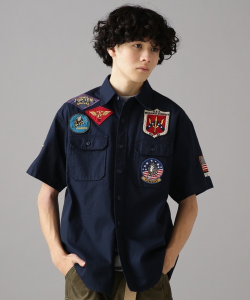 AVIREX（アヴィレックス）の「TOPGUN SHORT SLEEVE SHIRT / トップガン 半袖 シャツ / AVIREX / アヴィレックス（シャツ/ブラウス・メンズ・ホワイト/オリーブ/ネイビー/その他・MEDIUM/LARGE/X-LARGE/XX-LARGE）」の3枚目の写真