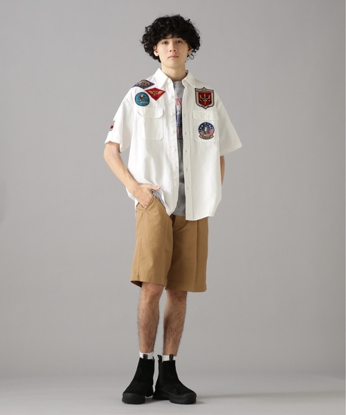 AVIREX（アヴィレックス）の「TOPGUN SHORT SLEEVE SHIRT / トップガン 半袖 シャツ / AVIREX / アヴィレックス（シャツ/ブラウス・メンズ・ホワイト/オリーブ/ネイビー/その他・MEDIUM/LARGE/X-LARGE/XX-LARGE）」の6枚目の写真