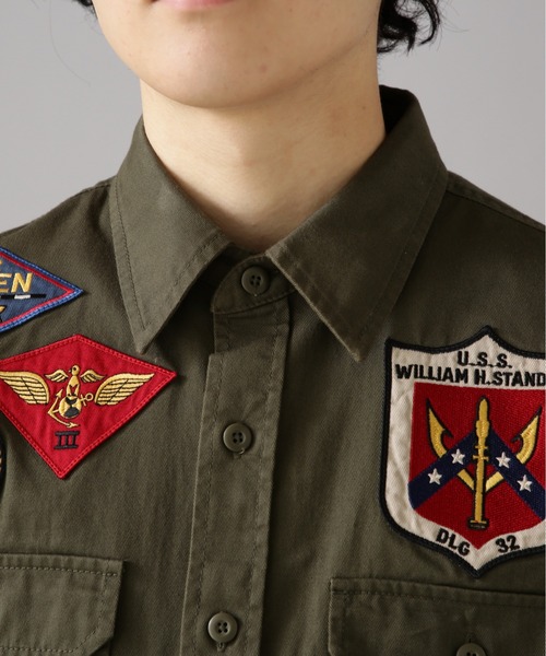 AVIREX（アヴィレックス）の「TOPGUN SHORT SLEEVE SHIRT / トップガン 半袖 シャツ / AVIREX / アヴィレックス（シャツ/ブラウス・メンズ・ホワイト/オリーブ/ネイビー/その他・MEDIUM/LARGE/X-LARGE/XX-LARGE）」の5枚目の写真