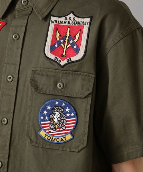 AVIREX（アヴィレックス）の「TOPGUN SHORT SLEEVE SHIRT / トップガン 半袖 シャツ / AVIREX / アヴィレックス（シャツ/ブラウス・メンズ・ホワイト/オリーブ/ネイビー/その他・MEDIUM/LARGE/X-LARGE/XX-LARGE）」の11枚目の写真