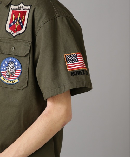 AVIREX（アヴィレックス）の「TOPGUN SHORT SLEEVE SHIRT / トップガン 半袖 シャツ / AVIREX / アヴィレックス（シャツ/ブラウス・メンズ・ホワイト/オリーブ/ネイビー/その他・MEDIUM/LARGE/X-LARGE/XX-LARGE）」の7枚目の写真