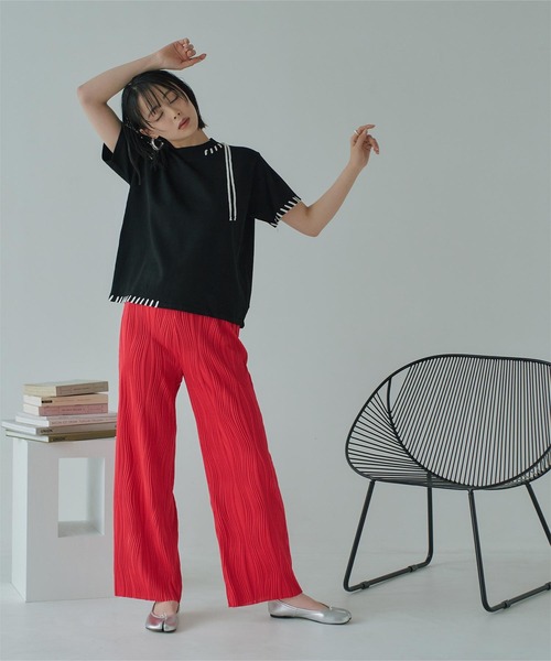 miette（ミエット）の「ウェーブ柄イージーパンツ（その他パンツ・レディース・レッド/ブラック/ブルー/グリーン・FREE）」の11枚目の写真