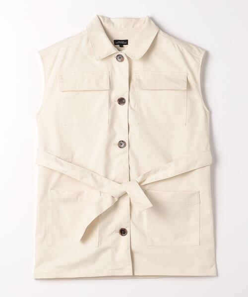 green label relaxing(グリーンレーベルリラクシング)の「TJ ユーティリティー ジレ 150cm-160cm(ベスト・キッズ・オフホワイト/オリーブ・M150/L160)」の1枚目の写真