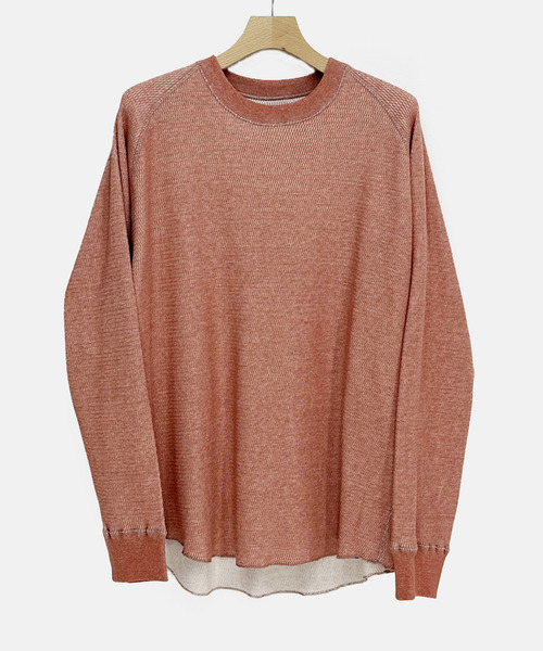 KIIT（キート）の「KIIT キート / L/SLEEVE CUT&SEWN ロングスリーブカットソー トレーナー / KIP-T99-004（Tシャツ/カットソー・メンズ・オリーブ/ミックスグレー/コーラルピンク・2/3/1）」の3枚目の写真
