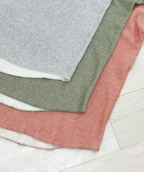 KIIT（キート）の「KIIT キート / L/SLEEVE CUT&SEWN ロングスリーブカットソー トレーナー / KIP-T99-004（Tシャツ/カットソー・メンズ・オリーブ/ミックスグレー/コーラルピンク・2/3/1）」の6枚目の写真