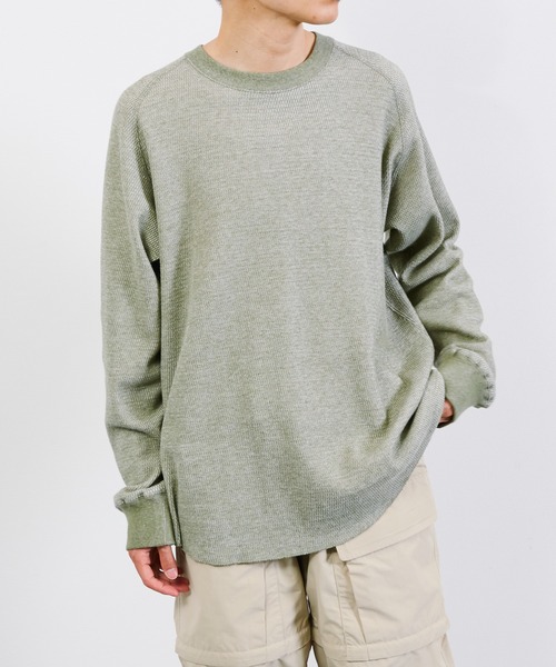 KIIT（キート）の「KIIT キート / L/SLEEVE CUT&SEWN ロングスリーブカットソー トレーナー / KIP-T99-004（Tシャツ/カットソー・メンズ・オリーブ/ミックスグレー/コーラルピンク・2/3/1）」の19枚目の写真