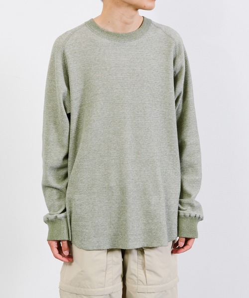 KIIT（キート）の「KIIT キート / L/SLEEVE CUT&SEWN ロングスリーブカットソー トレーナー / KIP-T99-004（Tシャツ/カットソー・メンズ・オリーブ/ミックスグレー/コーラルピンク・2/3/1）」の20枚目の写真