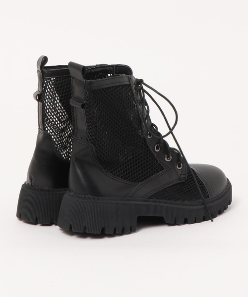 Loueme（ルエム）の「レースアップメッシュブーツ（ブーツ・レディース・ブラック/アイボリー・23.5cm/24.5cm）」の5枚目の写真