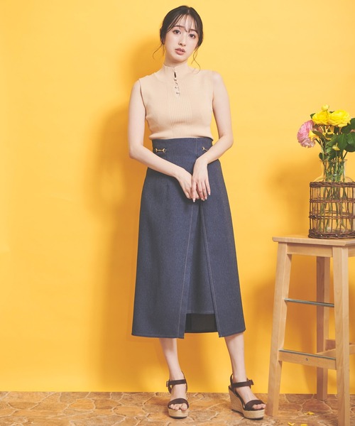 NOELA(ノエラ)の「ビット付スリットタイトスカート(スカート・レディース・ベージュ/ピンク/ダークインディゴブルー・S/M)」の21枚目の写真