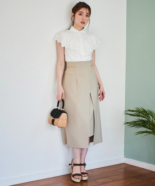 NOELA(ノエラ)の「ビット付スリットタイトスカート(スカート・レディース・ベージュ/ピンク/ダークインディゴブルー・S/M)」の16枚目の写真