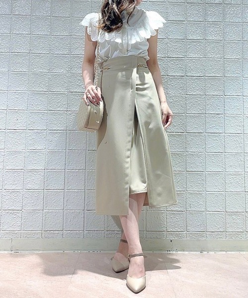 NOELA(ノエラ)の「ビット付スリットタイトスカート(スカート・レディース・ベージュ/ピンク/ダークインディゴブルー・S/M)」の5枚目の写真