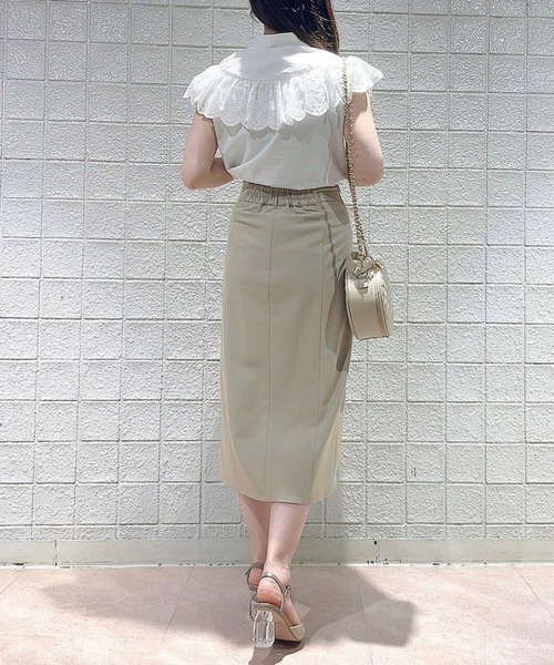 NOELA(ノエラ)の「ビット付スリットタイトスカート(スカート・レディース・ベージュ/ピンク/ダークインディゴブルー・S/M)」の4枚目の写真