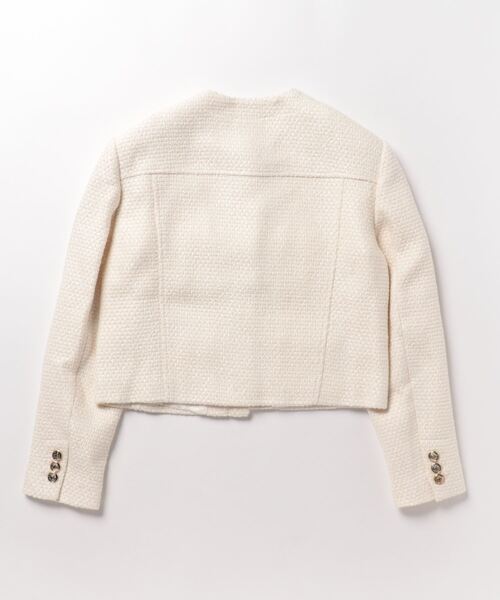 Ted Baker（テッドベーカー）の「CREMLA ブークレ クロップド ジャケット（ノーカラージャケット・レディース・ナチュラル・0/1/3/2）」の2枚目の写真
