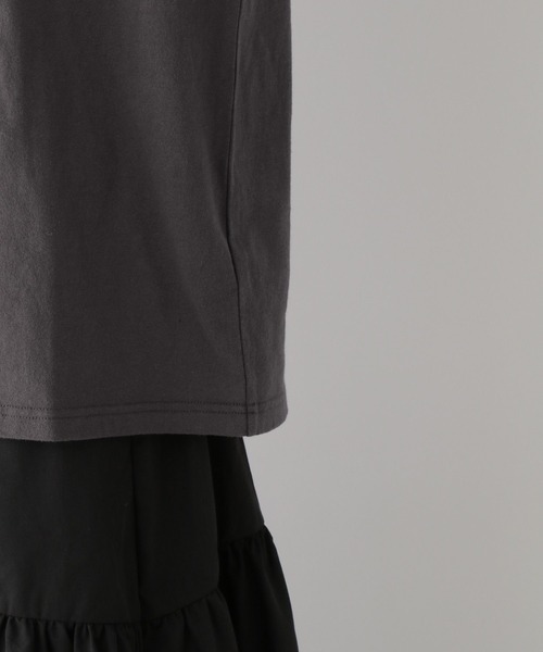 LEPSIM(レプシィム)の「ヴィンテージライクロゴフレンチスリーブ 197342(Tシャツ/カットソー・レディース・ブルー/チャコールグレー/オフホワイト/イエロー/オレンジ・FREE)」の11枚目の写真