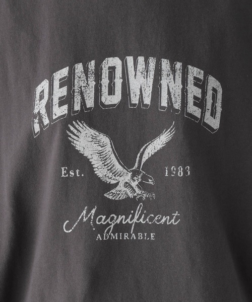 LEPSIM(レプシィム)の「ヴィンテージライクロゴフレンチスリーブ 197342(Tシャツ/カットソー・レディース・ブルー/チャコールグレー/オフホワイト/イエロー/オレンジ・FREE)」の8枚目の写真