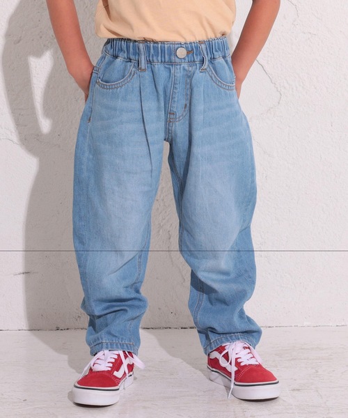 Ocean&Ground（オーシャン&グラウンド）の「ヴィンテージウォッシュタックデニムパンツ(80～140cm)（デニムパンツ・キッズ・ライトブルー/ダークブルー・80/90/95/100/110/120/130/140）」の2枚目の写真